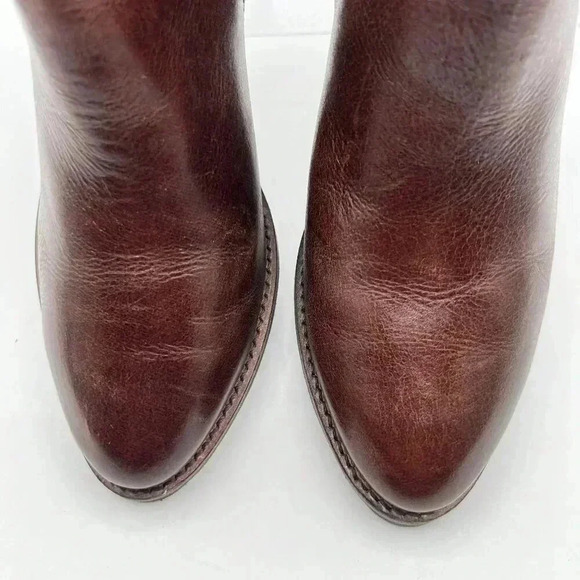 Matisse Kate Ankle Booties 8 M Womens Smooth Distressed Leather Buckle Strap Zip - Picture 3 of 16